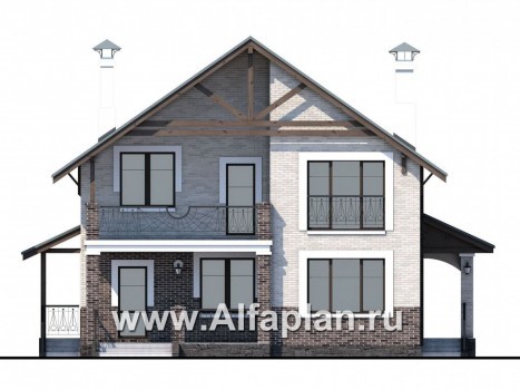Проекты домов Альфаплан - «Виконт» - компактный дом с отличной планировкой - превью фасада №4