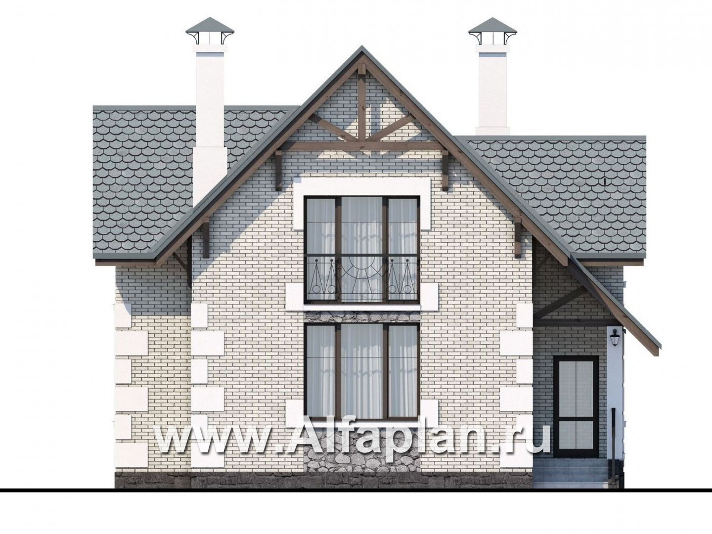 Проекты домов Альфаплан - «Малая Родина» - компактный и комфортный загородный дом - изображение фасада №1