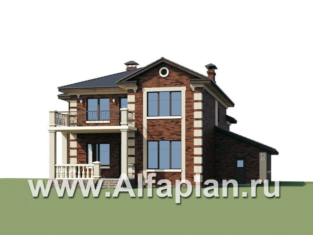 Проекты домов Альфаплан - «Эсперанса» - загородный особняк с террасой и гаражом - дополнительное изображение №1