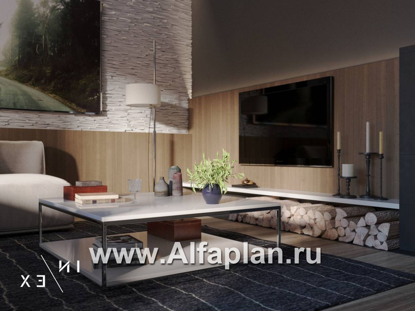 Проекты домов Альфаплан - «Виньон» - дачный дом с большой террасой - дополнительное изображение №6