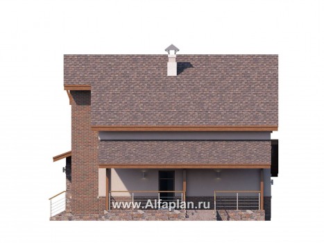 Проекты домов Альфаплан - «Регата» - комфортный дом с террасой и гаражом - превью фасада №2