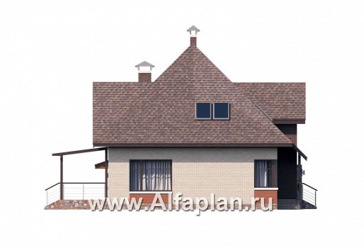 Проекты домов Альфаплан - «Орион» - современный мансардный дом с гаражом - превью фасада №3