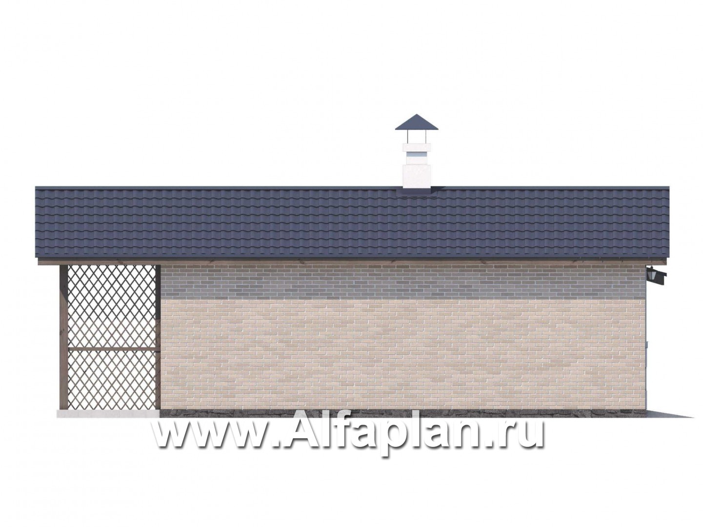 Проекты домов Альфаплан - Удобный хоз. блок для небольшой усадьбы - изображение фасада №2