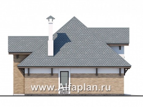 Проекты домов Альфаплан - Гараж со студией в мансарде - превью фасада №3