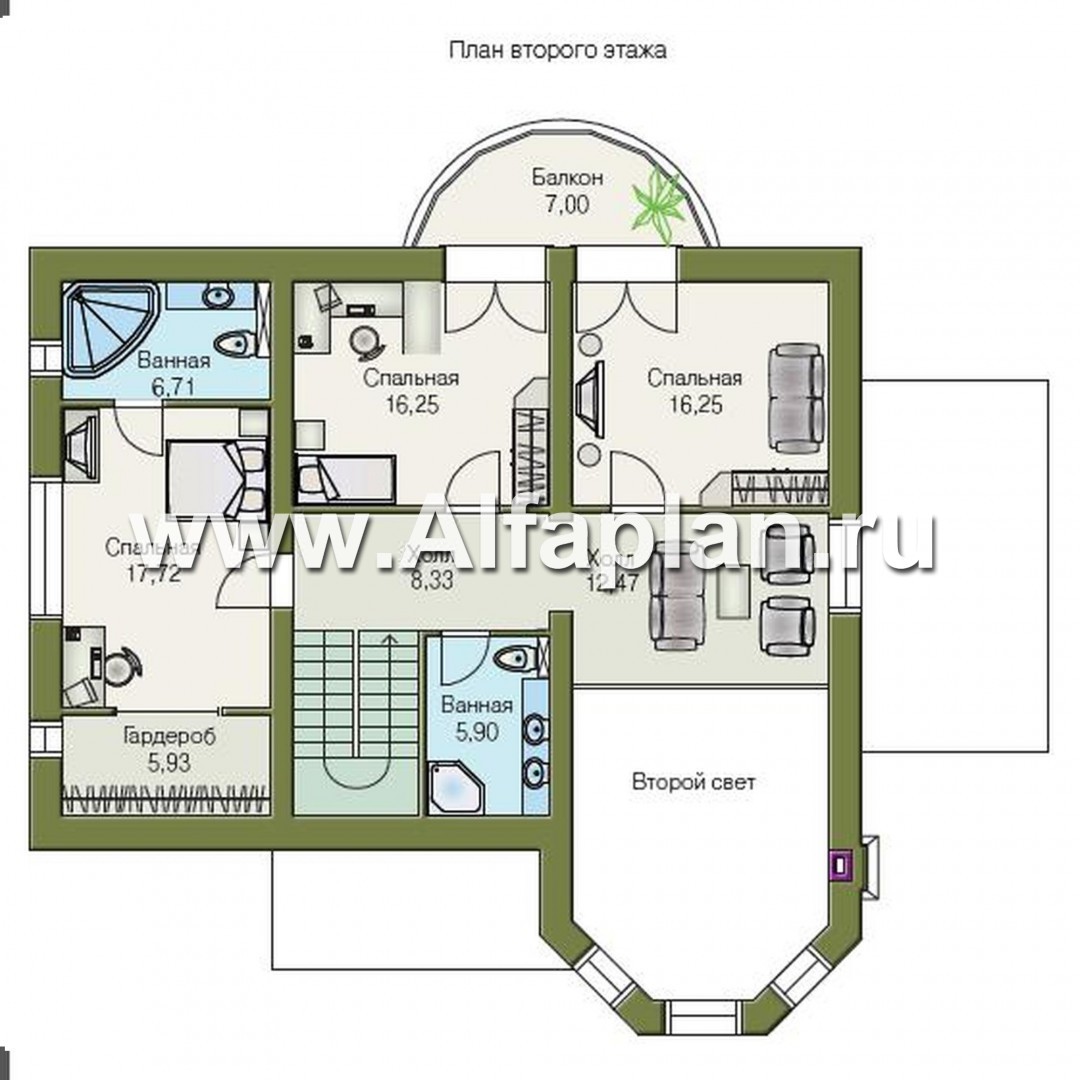 Проекты домов Альфаплан - «Суперстилиса» - проект дома с комфортной  планировкой - план проекта №2