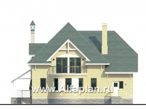 Проекты домов Альфаплан - «Суперстилиса» - проект дома с комфортной  планировкой - превью фасада №4