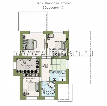Проекты домов Альфаплан - «Четвертое измерение» - стильный современный дом с комфортабельной планировкой - превью плана проекта №2