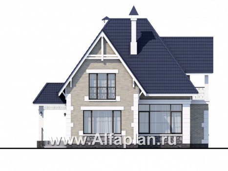 Проекты домов Альфаплан - «Золушка» - удобный и комфортный мансардный дом - превью фасада №1
