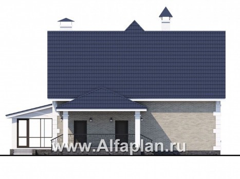 Проекты домов Альфаплан - «Золушка» - удобный и комфортный мансардный дом - превью фасада №3