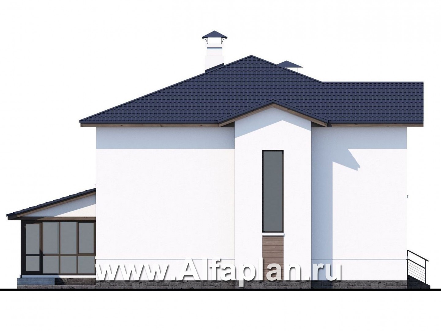 Проекты домов Альфаплан - «Выбор» - компактный дом с комфортной планировкой - изображение фасада №3