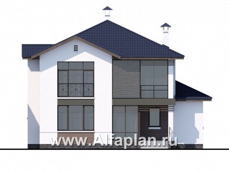 Проекты домов Альфаплан - «Выбор» - компактный дом с комфортной планировкой - превью фасада №1