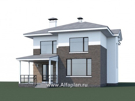 Проекты домов Альфаплан - «Сектор счастья» - стильный и компактный дом для большой семьи - превью дополнительного изображения №1