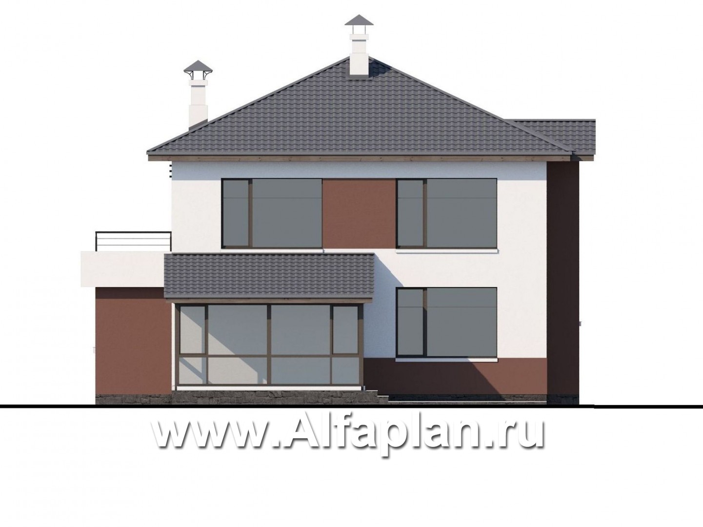 Проекты домов Альфаплан - «Выбор» - экономичный и комфортный современный дом - изображение фасада №4