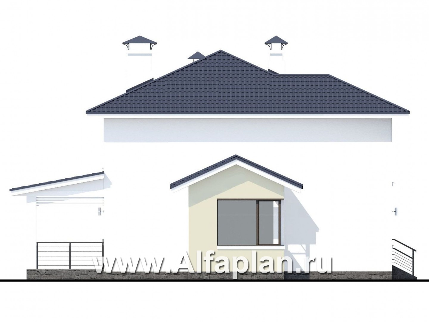 Проекты домов Альфаплан - «Лотос» - компактный современный двухэтажный дом - изображение фасада №3
