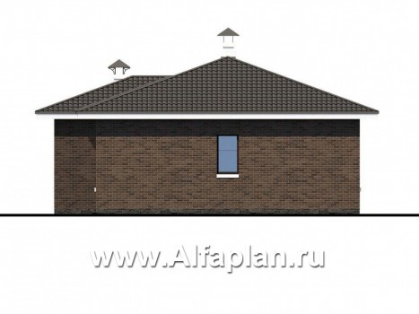 Проекты домов Альфаплан - «Персефона» - современный одноэтажный коттедж с террасой - превью фасада №4
