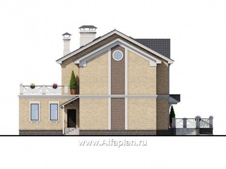 Проекты домов Альфаплан - «Богема» — эксклюзивное классическое поместье с бассейном - превью фасада №3
