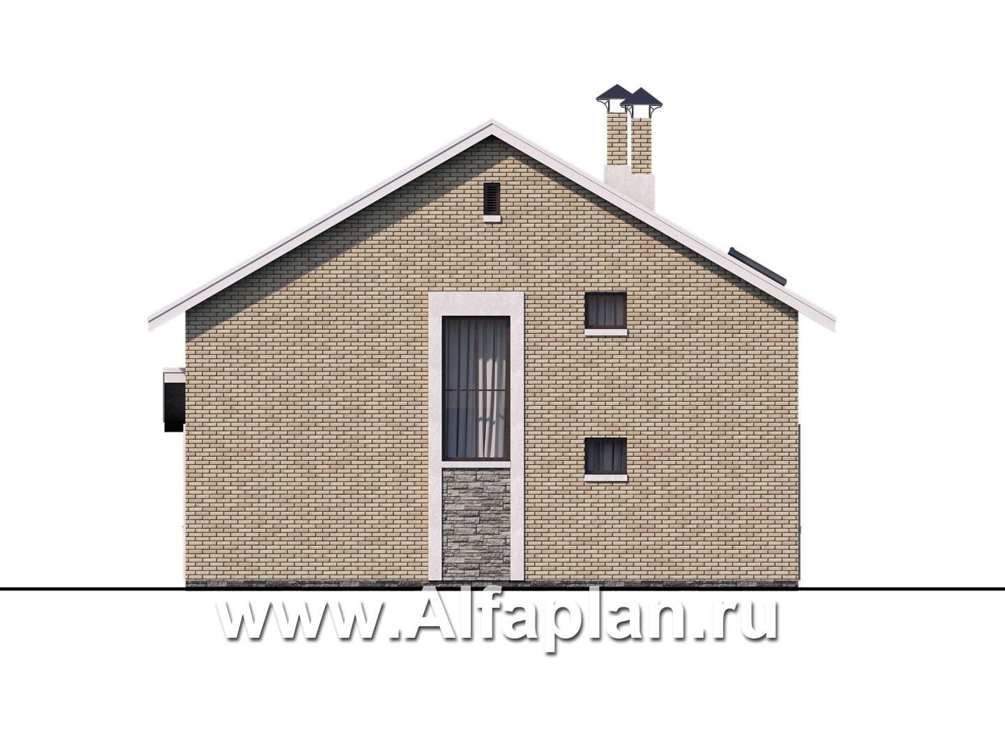 Проекты домов Альфаплан - «Ижора» - небольшой классический дом с двускатной кровлей - изображение фасада №4