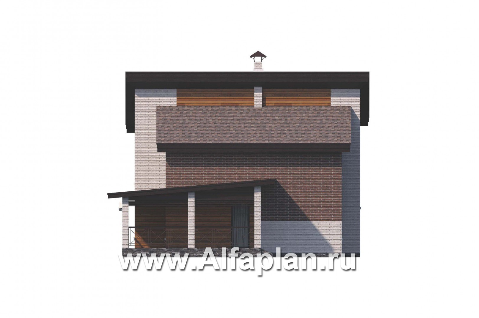 Проекты домов Альфаплан - 792А «Стимул» - проект стильного двухэтажного дома - изображение фасада №2