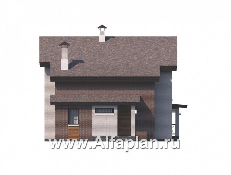 Проекты домов Альфаплан - 792А «Стимул» - проект стильного двухэтажного дома - превью фасада №3