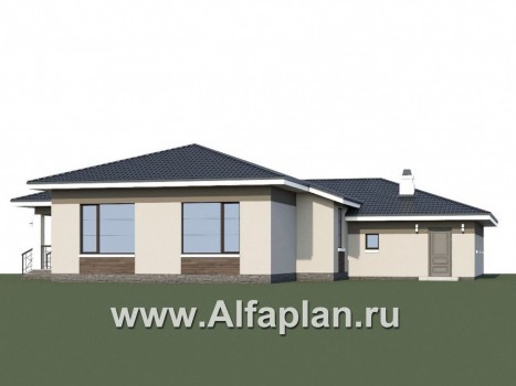 Проекты домов Альфаплан - «Ариадна» - одноэтажный дом с большим гаражом - превью дополнительного изображения №1