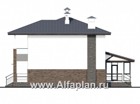 Проекты домов Альфаплан - «Орбита» - современный и удобный, компактный дом - превью фасада №2