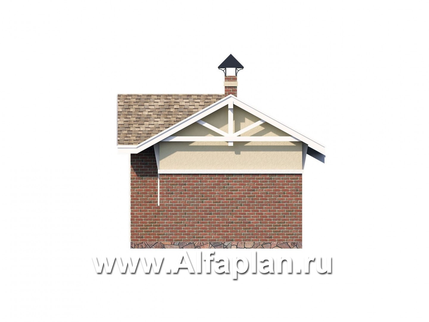 Проекты домов Альфаплан - Дом для отдыха(баня) с уютным крыльцом - изображение фасада №2
