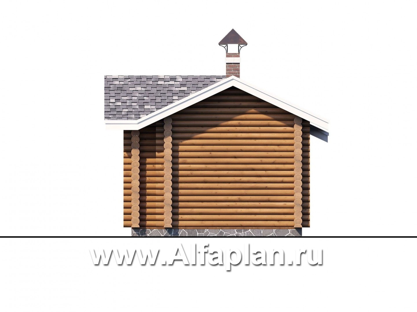 Проекты домов Альфаплан - Узкая деревянная баня с гостевой спальной - изображение фасада №2