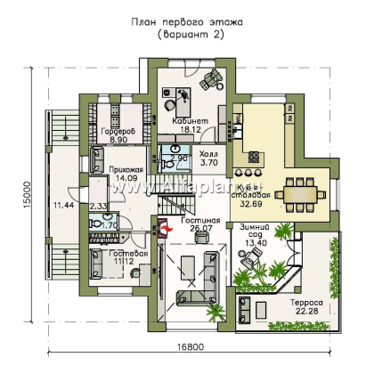 Проекты домов Альфаплан - «Три семерки» - трехэтажный загородный особняк - превью плана проекта №3