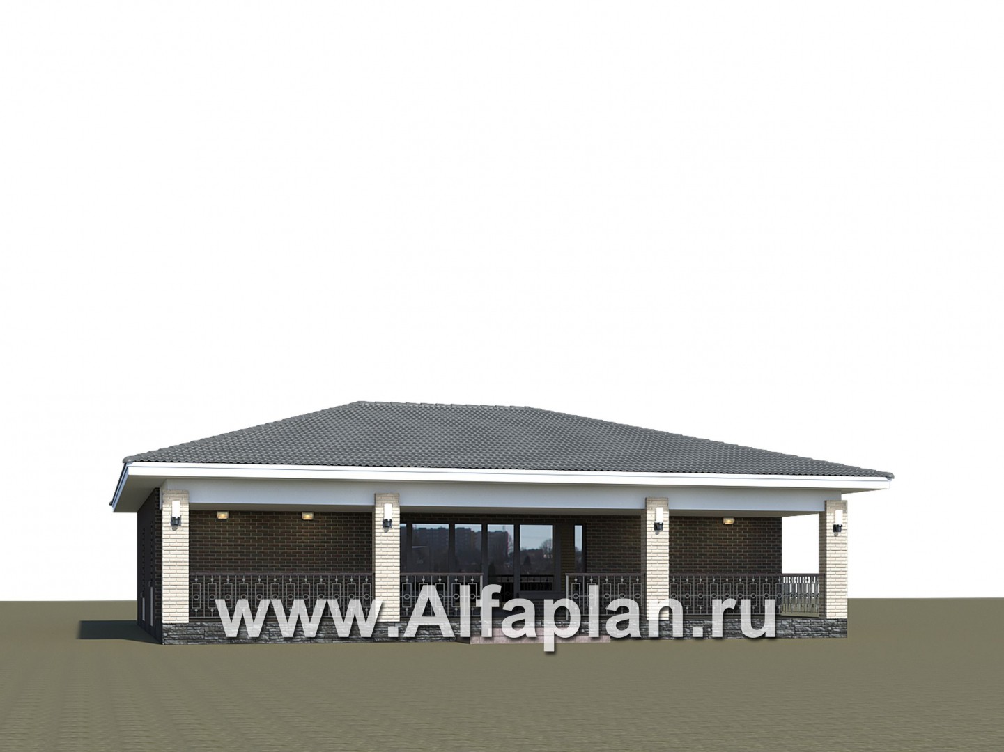 Проекты домов Альфаплан - «Зодиак» - одноэтажный коттедж с гаражом - дополнительное изображение №1