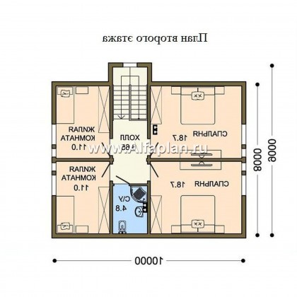 Проекты домов Альфаплан - Проект каркасного дома с удобной планировкой - превью плана проекта №2
