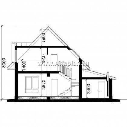 Проекты домов Альфаплан - Проект экономичного дома с гаражом - превью плана проекта №3