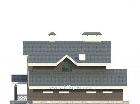 Проекты домов Альфаплан - Проект современного дома с гаражом на две машины - превью фасада №4