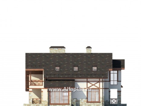 Проекты домов Альфаплан - Проект альпийского шале - превью фасада №4