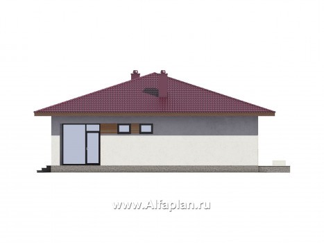 Проекты домов Альфаплан - Проект современного одноэтажного дома - превью фасада №4