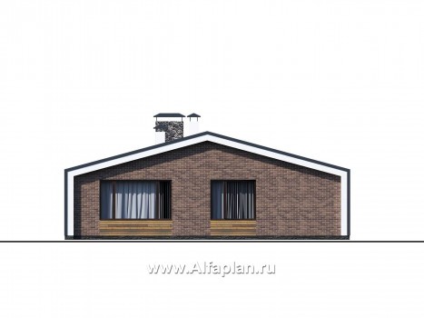 Проекты домов Альфаплан - «Веда» - проект одноэтажного дома с сауной в стиле барн - превью фасада №3