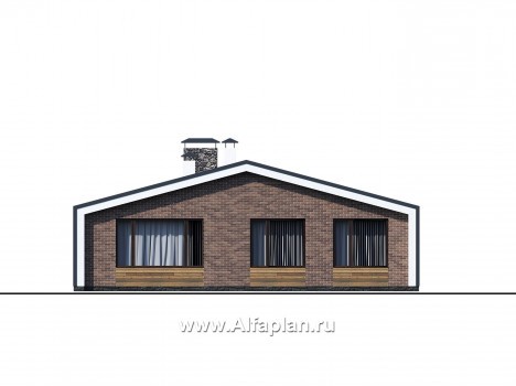 Проекты домов Альфаплан - «Веда» - проект одноэтажного дома в стиле барн (три спальни) - превью фасада №3