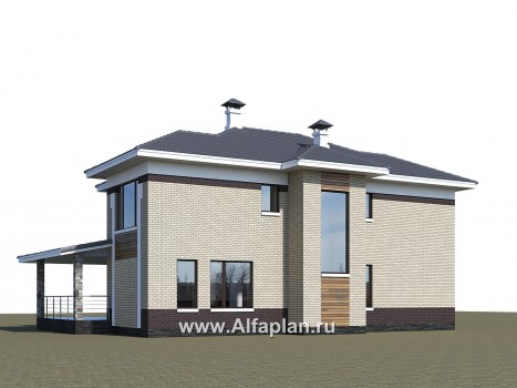 Проекты домов Альфаплан - «Фрида» - проект современного двухэтажного дома с удобной планировкой - превью дополнительного изображения №4