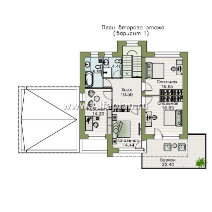 Проекты домов Альфаплан - «Серотонин» - проект современного хай-тек дома с плоской кровлей - превью плана проекта №2