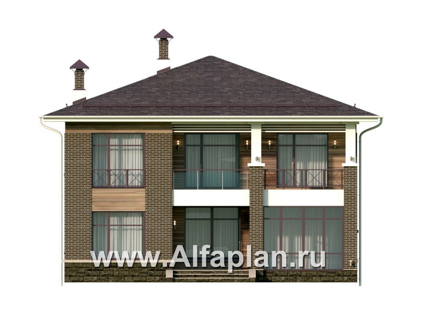 Проекты домов Альфаплан - "Римские каникулы" - проект дома в классическом стиле - изображение фасада №1