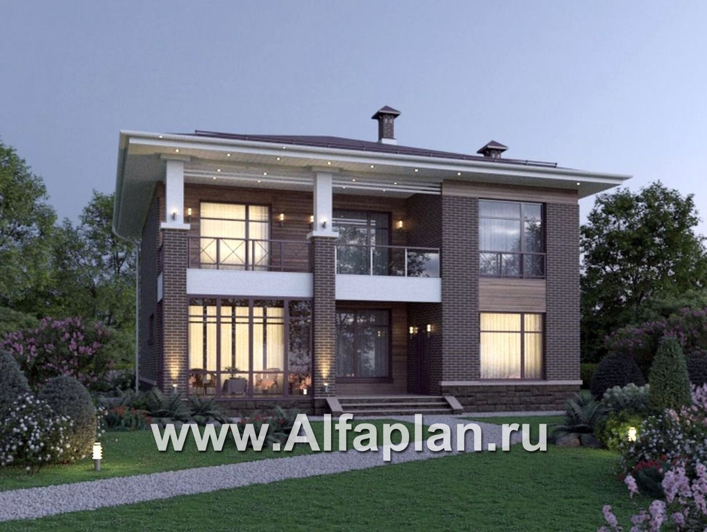 Проекты домов Альфаплан - "Римские каникулы" - проект дома в классическом стиле - основное изображение