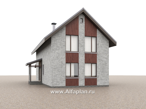 Проекты домов Альфаплан - "Мой путь" - проект дома из кирпича, 2 этажа, с террасой и с 5-ю спальнями - превью дополнительного изображения №2