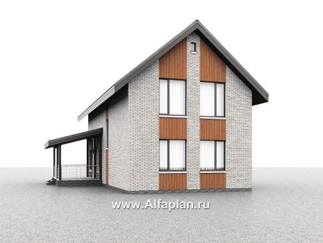 Проекты домов Альфаплан - "Мой путь" - проект дома из газобетона, 2 этажа, с террасой и с 5-ю спальнями - превью дополнительного изображения №3
