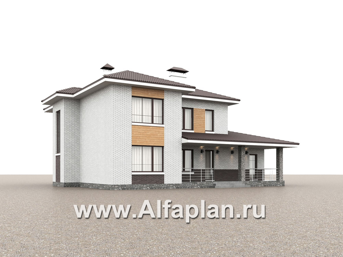 «Формула успеха» - проект двухэтажного дома из газобетона, в скандинавском стиле, удобный план дома с сауной - дизайн дома №3