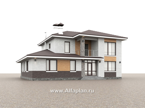 «Формула успеха» - проект двухэтажного дома из газобетона, в скандинавском стиле, удобный план дома с сауной - превью дополнительного изображения №1