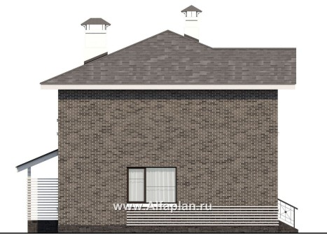 Проекты домов Альфаплан - Кирпичный дом «Серебро» для небольшой семьи - превью фасада №2