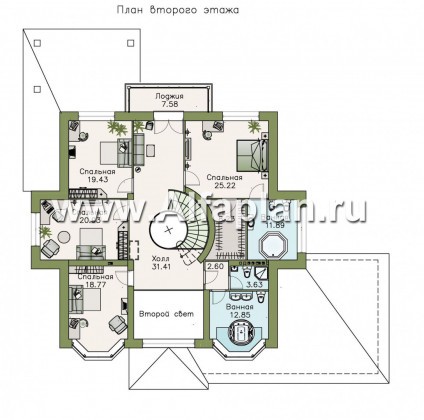Проекты домов Альфаплан - Вилла «Эдельвейс» - современный комфортабельный особняк - превью плана проекта №2