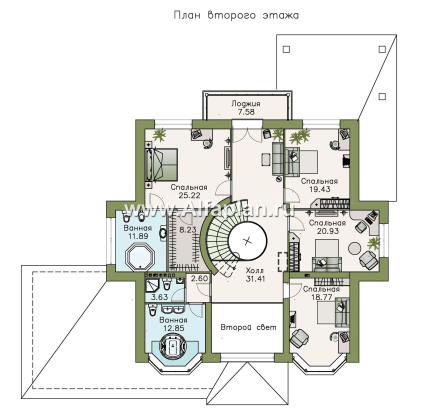 Проекты домов Альфаплан - Вилла «Эдельвейс» — современный комфортабельный особняк - превью плана проекта №2