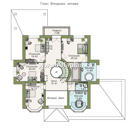Проекты домов Альфаплан - Вилла «Эдельвейс» — современный комфортабельный особняк - превью плана проекта №2