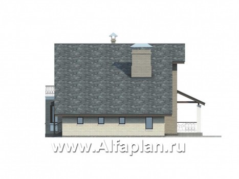 Проекты домов Альфаплан - «Бавария» - шале с комфортной планировкой - превью фасада №2