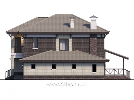 Проекты домов Альфаплан - «Вишера» - стильный дом с гаражом - превью фасада №2